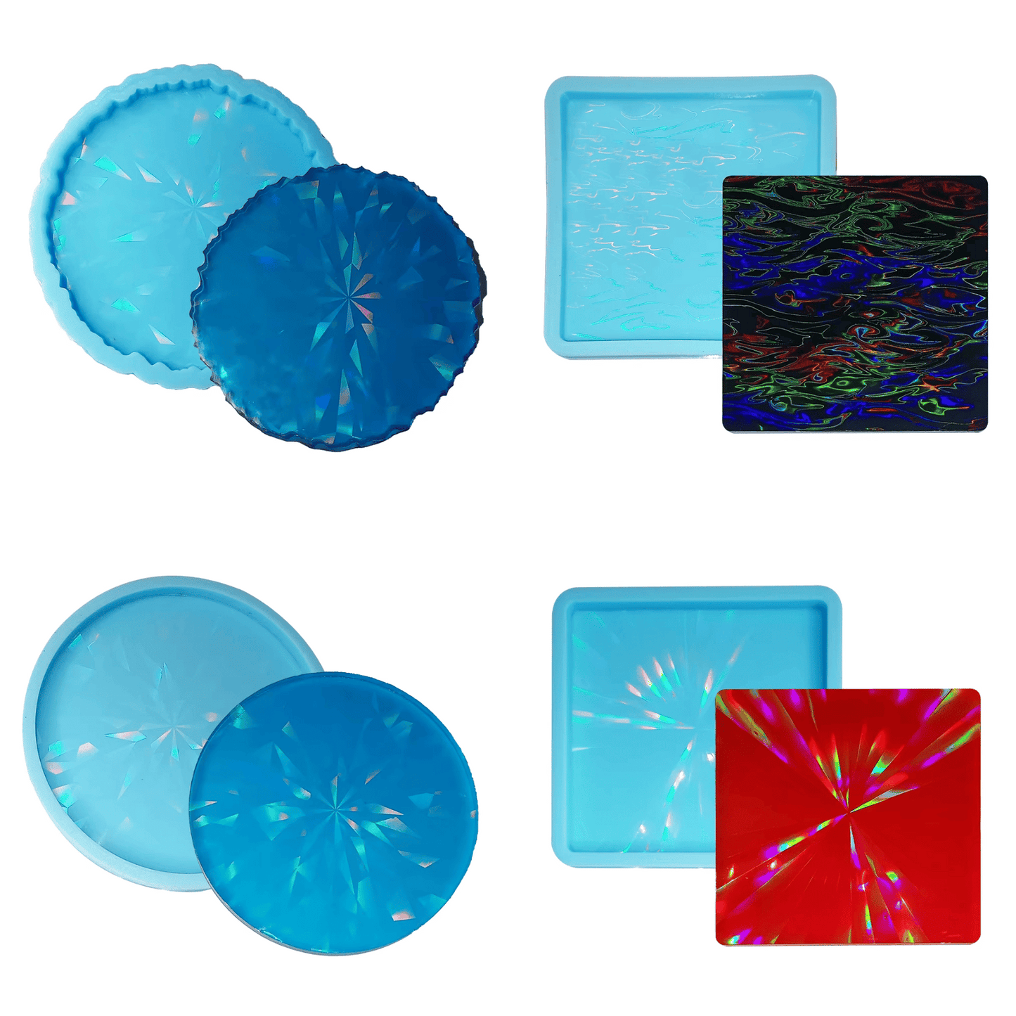 irregular holographic silicone coaster mold